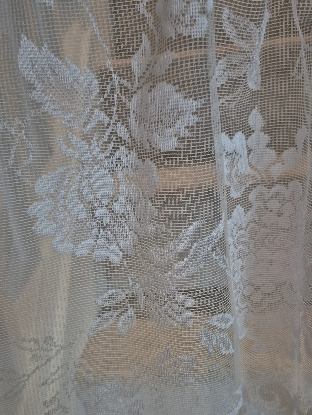White Floral Lace Swag Cafe Curtain 55x14